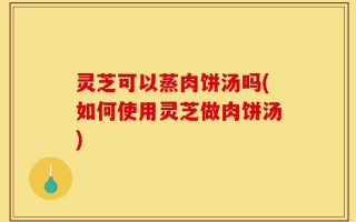 灵芝可以蒸肉饼汤吗(如何使用灵芝做肉饼汤)