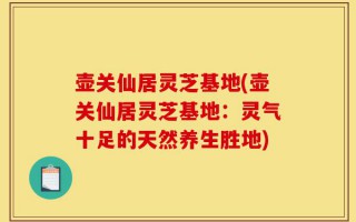 壶关仙居灵芝基地(壶关仙居灵芝基地：灵气十足的天然养生胜地)