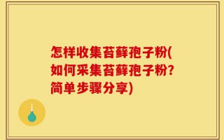 怎样收集苔藓孢子粉(如何采集苔藓孢子粉？简单步骤分享)