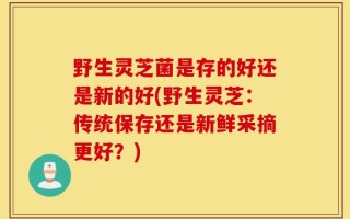 野生灵芝菌是存的好还是新的好(野生灵芝：传统保存还是新鲜采摘更好？)