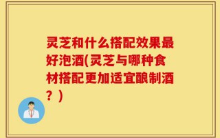 灵芝和什么搭配效果最好泡酒(灵芝与哪种食材搭配更加适宜酿制酒？)