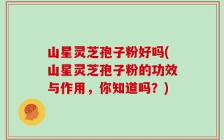 山星灵芝孢子粉好吗(山星灵芝孢子粉的功效与作用，你知道吗？)