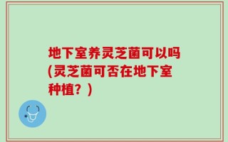 地下室养灵芝菌可以吗(灵芝菌可否在地下室种植？)