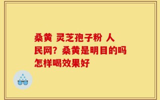 桑黄 灵芝孢子粉 人民网？桑黄是明目的吗怎样喝效果好