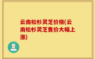 云南松杉灵芝价格(云南松杉灵芝售价大幅上涨)