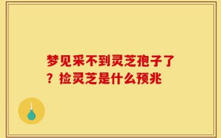 梦见采不到灵芝孢子了？捡灵芝是什么预兆