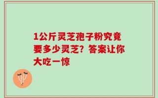 1公斤灵芝孢子粉究竟要多少灵芝？答案让你大吃一惊