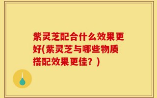 紫灵芝配合什么效果更好(紫灵芝与哪些物质搭配效果更佳？)