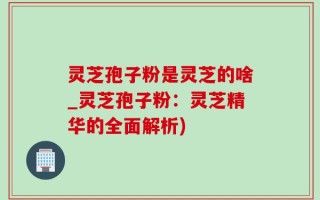灵芝孢子粉是灵芝的啥_灵芝孢子粉：灵芝精华的全面解析)