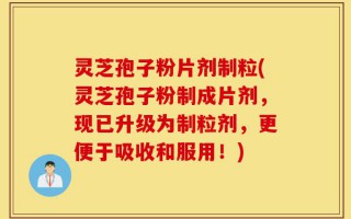 灵芝孢子粉片剂制粒(灵芝孢子粉制成片剂，现已升级为制粒剂，更便于吸收和服用！)
