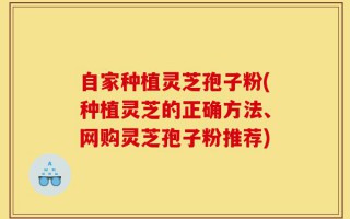 自家种植灵芝孢子粉(种植灵芝的正确方法、网购灵芝孢子粉推荐)