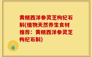 黄精西洋参灵芝枸杞石斛(植物天然养生食材推荐：黄精西洋参灵芝枸杞石斛)