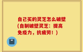 自己买的灵芝怎么破壁(自制破壁灵芝：提高免疫力，抗疲劳！)