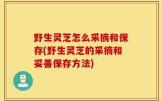 野生灵芝怎么采摘和保存(野生灵芝的采摘和妥善保存方法)