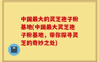 中国最大的灵芝孢子粉基地(中国最大灵芝孢子粉基地，带你探寻灵芝的奇妙之处)
