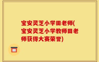 宝安灵芝小学田老师(宝安灵芝小学教师田老师获得大赛荣誉)