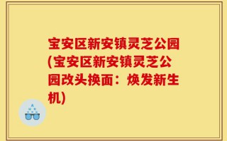 宝安区新安镇灵芝公园(宝安区新安镇灵芝公园改头换面：焕发新生机)