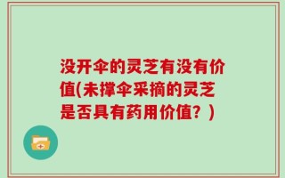 没开伞的灵芝有没有价值(未撑伞采摘的灵芝是否具有药用价值？)