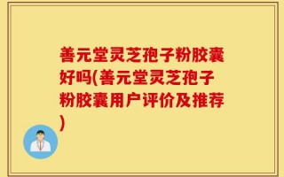 善元堂灵芝孢子粉胶囊好吗(善元堂灵芝孢子粉胶囊用户评价及推荐)