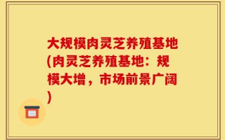 大规模肉灵芝养殖基地(肉灵芝养殖基地：规模大增，市场前景广阔)