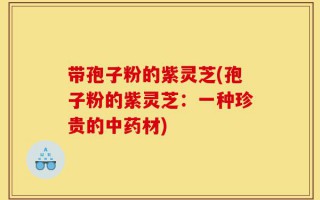 带孢子粉的紫灵芝(孢子粉的紫灵芝：一种珍贵的中药材)