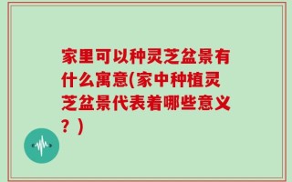 家里可以种灵芝盆景有什么寓意(家中种植灵芝盆景代表着哪些意义？)
