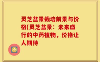 灵芝盆景栽培前景与价格(灵芝盆景：未来盛行的中药植物，价格让人期待