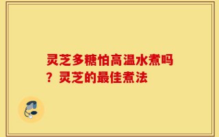 灵芝多糖怕高温水煮吗？灵芝的最佳煮法