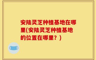 安陆灵芝种植基地在哪里(安陆灵芝种植基地的位置在哪里？)