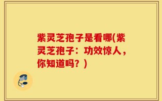 紫灵芝孢子是看哪(紫灵芝孢子：功效惊人，你知道吗？)