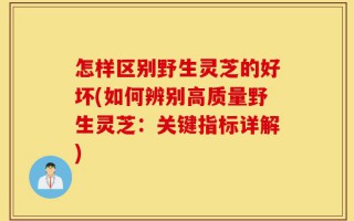 怎样区别野生灵芝的好坏(如何辨别高质量野生灵芝：关键指标详解)