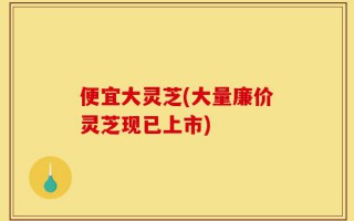 便宜大灵芝(大量廉价灵芝现已上市)
