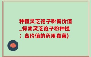 种植灵芝孢子粉有价值_探索灵芝孢子粉种植：高价值的药用真菌)