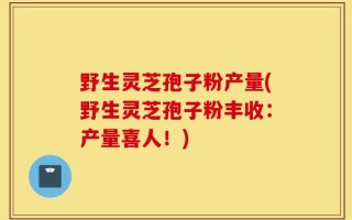 野生灵芝孢子粉产量(野生灵芝孢子粉丰收：产量喜人！)