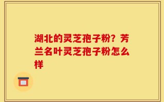 湖北的灵芝孢子粉？芳兰名叶灵芝孢子粉怎么样