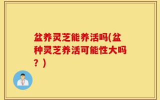 盆养灵芝能养活吗(盆种灵芝养活可能性大吗？)