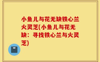 小鱼儿与花无缺铁心兰火灵芝(小鱼儿与花无缺：寻找铁心兰与火灵芝)