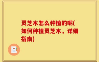 灵芝木怎么种植的呢(如何种植灵芝木，详细指南)