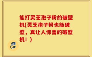 能打灵芝孢子粉的破壁机(灵芝孢子粉也能破壁，真让人惊喜的破壁机！)