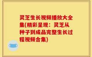 灵芝生长视频播放大全集(精彩呈现：灵芝从种子到成品完整生长过程视频合集)