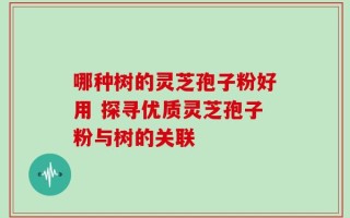 哪种树的灵芝孢子粉好用 探寻优质灵芝孢子粉与树的关联