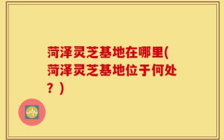 菏泽灵芝基地在哪里(菏泽灵芝基地位于何处？)