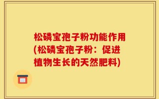 松磷宝孢子粉功能作用(松磷宝孢子粉：促进植物生长的天然肥料)