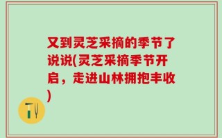 又到灵芝采摘的季节了说说(灵芝采摘季节开启，走进山林拥抱丰收)