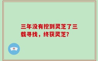 三年没有挖到灵芝了三载寻找，终获灵芝？