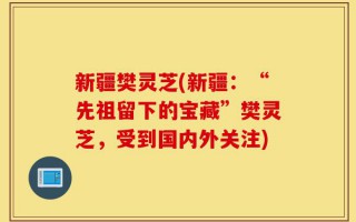 新疆樊灵芝(新疆：“先祖留下的宝藏”樊灵芝，受到国内外关注)