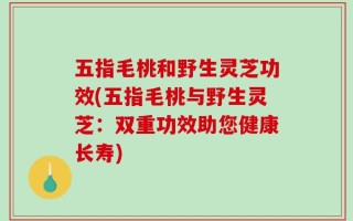 五指毛桃和野生灵芝功效(五指毛桃与野生灵芝：双重功效助您健康长寿)