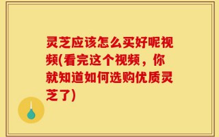灵芝应该怎么买好呢视频(看完这个视频，你就知道如何选购优质灵芝了)