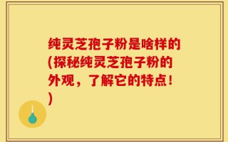 纯灵芝孢子粉是啥样的(探秘纯灵芝孢子粉的外观，了解它的特点！)
