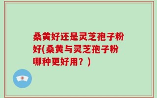 桑黄好还是灵芝孢子粉好(桑黄与灵芝孢子粉哪种更好用？)